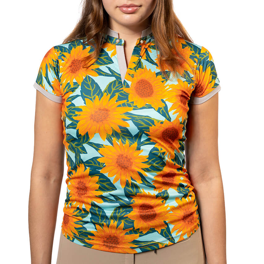 Siren Dry-Fit Polo in Sunflowers