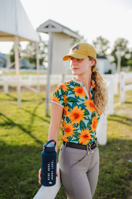 Siren Dry-Fit Polo in Sunflowers