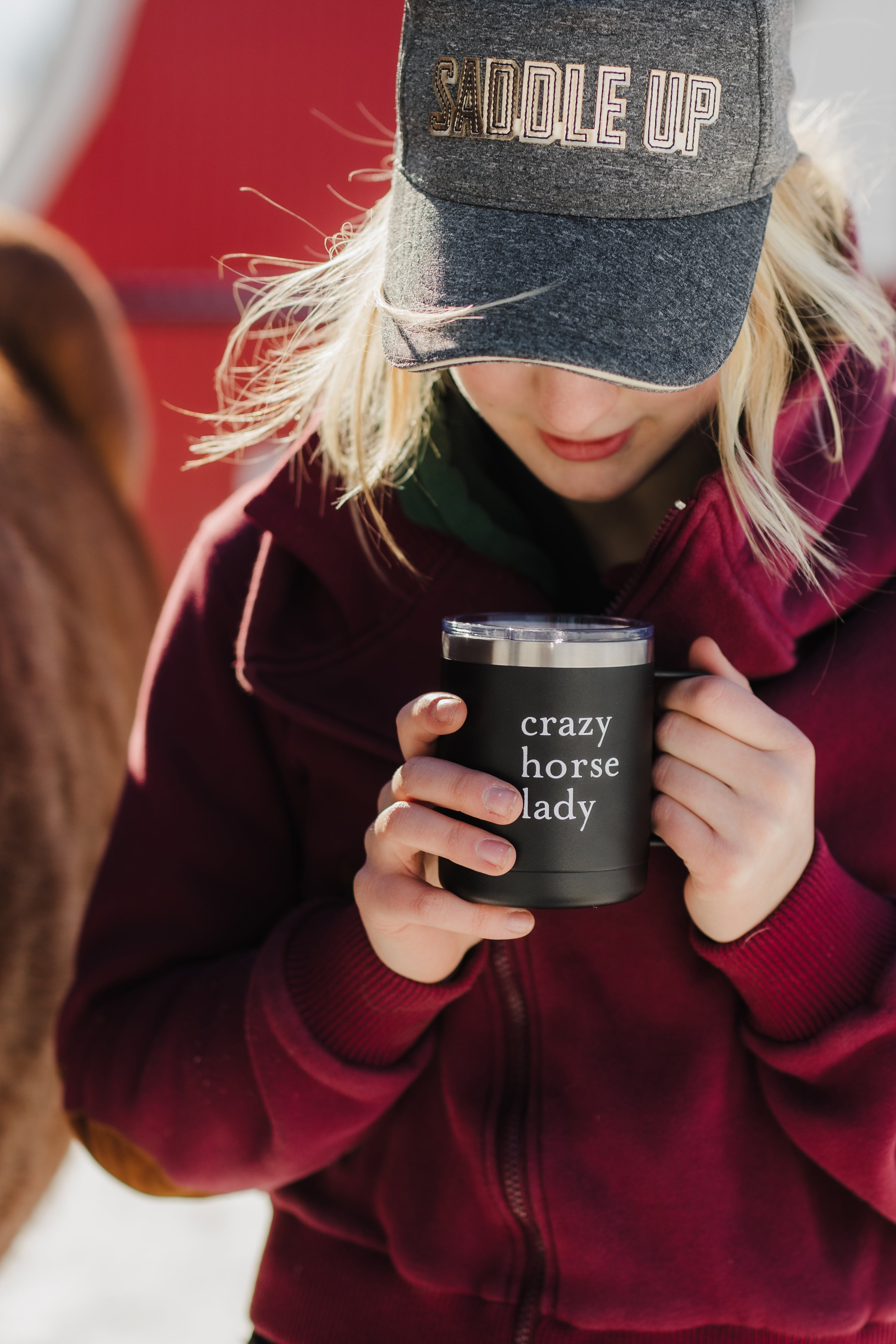 Crazy horse hot sale lady mug