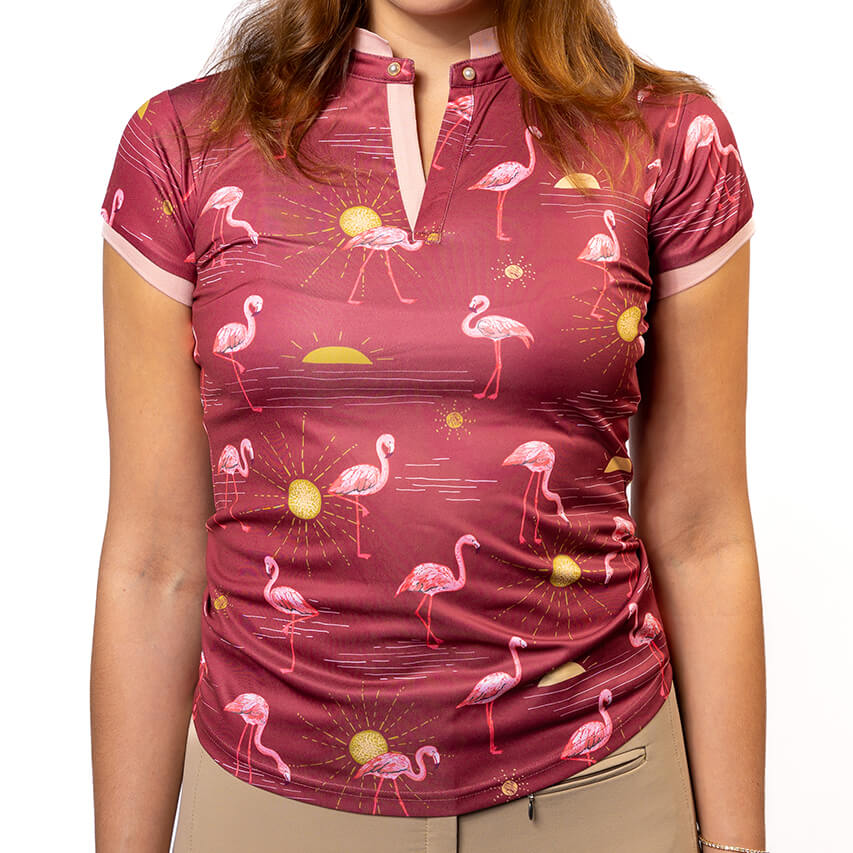 Siren Dry-Fit Polo in Flamingo Sunset